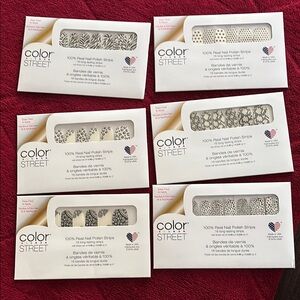 Lot of 6 clear overlay with design Color Street Black and White Nail Art Design